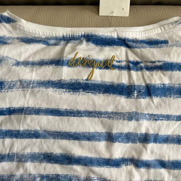 Desigual Women’s Striped Butterfly Sleeve T Shirt - Size XXL - Picture 8 of 12